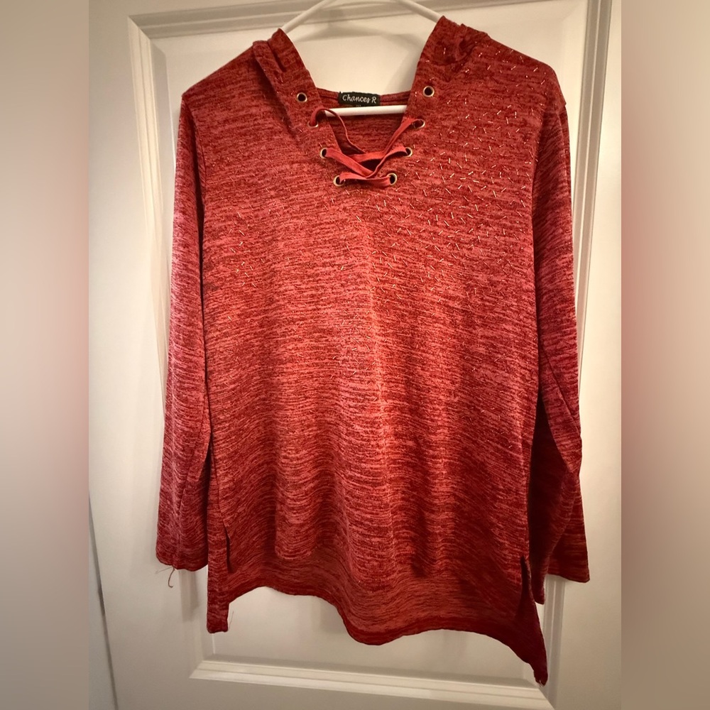 Gold Sparkled Red Light Hoodie